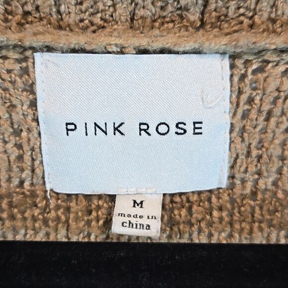 Pink Rose Light Brown Cardigan Size M - Picture 4 of 8